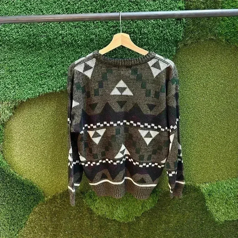 Vintage Abstract Shapes Pullover Sweater Medium - Picture 2 of 5